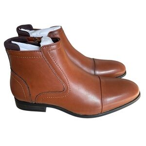 Cestfini Chelsea Boots Brown Leather Size 8 Minimalist Office Casual Neutral